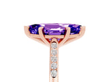Rose gold Marquise Cut Cut Channel Set Solitaire Engagement Ring with Four-Prong Setting_5