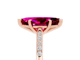 Rose gold Marquise Cut Cut Channel Set Solitaire Engagement Ring with Four-Prong Setting_5