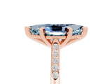 Rose gold Marquise Cut Cut Channel Set Solitaire Engagement Ring with Four-Prong Setting_5