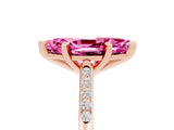 Rose gold Marquise Cut Cut Channel Set Solitaire Engagement Ring with Four-Prong Setting_5