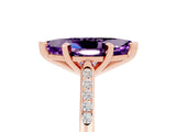 Rose gold Marquise Cut Cut Channel Set Solitaire Engagement Ring with Four-Prong Setting_5