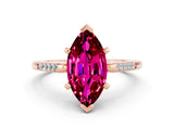 Rose gold Marquise Cut Cut Channel Set Solitaire Engagement Ring with Four-Prong Setting