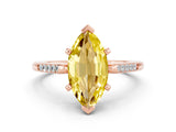 Rose gold Marquise Cut Cut Channel Set Solitaire Engagement Ring with Four-Prong Setting