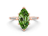 Rose gold Marquise Cut Cut Channel Set Solitaire Engagement Ring with Four-Prong Setting
