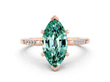 Rose gold Marquise Cut Cut Channel Set Solitaire Engagement Ring with Four-Prong Setting