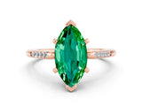 Rose gold Marquise Cut Cut Channel Set Solitaire Engagement Ring with Four-Prong Setting