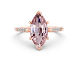 Rose gold Marquise Cut Cut Channel Set Solitaire Engagement Ring with Four-Prong Setting