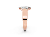 Rose gold Marquise Cut Cut Diamond Channel Set Solitaire Ring with Four-Prong Setting_5