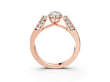 Rose gold Marquise Cut Cut Diamond Channel Set Solitaire Ring with Four-Prong Setting_6