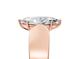 Rose gold Marquise Cut Cut Diamond Channel Set Solitaire Ring with Four-Prong Setting_8