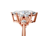 Rose gold Marquise Cut Cut Diamond Cluster Ring with Solitaire Band and Four-Prong Setting_8