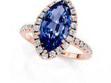Rose gold Marquise Cut Cut Diamond Floral Halo Engagement Ring with Pavé Band and Prong Setting_1