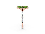 Rose gold Marquise Cut Cut Diamond Floral Halo Engagement Ring with Pavé Band and Prong Setting_2