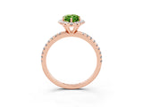 Rose gold Marquise Cut Cut Diamond Floral Halo Engagement Ring with Pavé Band and Prong Setting_3