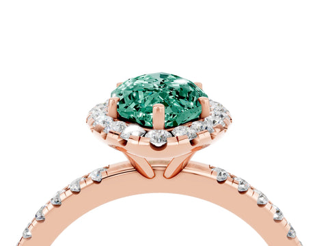 Rose gold Marquise Cut Cut Diamond Floral Halo Engagement Ring with Pavé Band and Prong Setting_4
