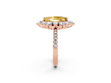 Rose gold Marquise Cut Cut Diamond Floral Halo Pave Band with Prong Setting_2