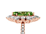 Rose gold Marquise Cut Cut Diamond Floral Halo Pave Band with Prong Setting_5