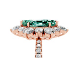 Rose gold Marquise Cut Cut Diamond Floral Halo Pave Band with Prong Setting_5