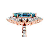 Rose gold Marquise Cut Cut Diamond Floral Halo Pave Band with Prong Setting_5