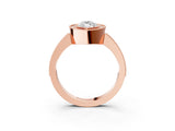Rose gold Marquise Cut-Cut Diamond Halo Engagement Ring with Pave Band and Prong Setting_12