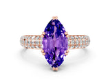 Rose gold Marquise Cut Cut Diamond Milgrain Marquise Band with Prong Setting