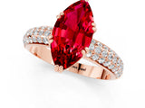 Rose gold Marquise Cut Cut Diamond Milgrain Marquise Band with Prong Setting_1