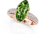 Rose gold Marquise Cut Cut Diamond Milgrain Marquise Band with Prong Setting_1