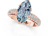 Rose gold Marquise Cut Cut Diamond Milgrain Marquise Band with Prong Setting_1