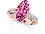 Rose gold Marquise Cut Cut Diamond Milgrain Marquise Band with Prong Setting_1