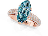 Rose gold Marquise Cut Cut Diamond Milgrain Marquise Band with Prong Setting_1