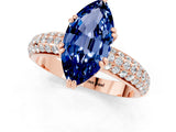 Rose gold Marquise Cut Cut Diamond Milgrain Marquise Band with Prong Setting_1
