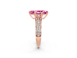 Rose gold Marquise Cut Cut Diamond Milgrain Marquise Band with Prong Setting_2