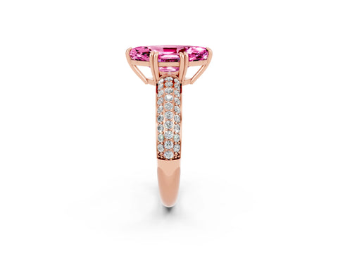 Rose gold Marquise Cut Cut Diamond Milgrain Marquise Band with Prong Setting_2