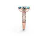 Rose gold Marquise Cut Cut Diamond Milgrain Marquise Band with Prong Setting_2