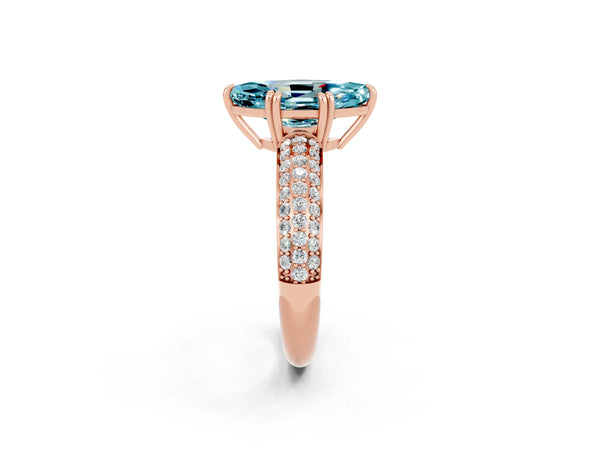 Rose gold Marquise Cut Cut Diamond Milgrain Marquise Band with Prong Setting