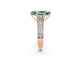 Rose gold Marquise Cut Cut Diamond Milgrain Marquise Band with Prong Setting_2