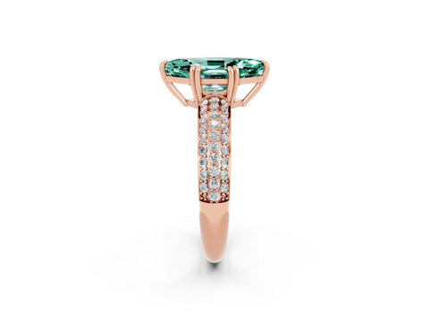 Rose gold Marquise Cut Cut Diamond Milgrain Marquise Band with Prong Setting_2