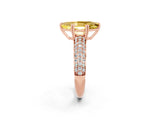 Rose gold Marquise Cut Cut Diamond Milgrain Marquise Band with Prong Setting_2
