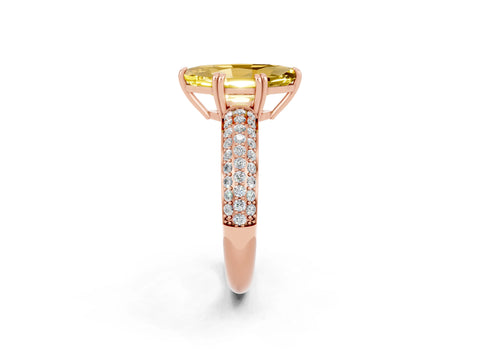 Rose gold Marquise Cut Cut Diamond Milgrain Marquise Band with Prong Setting_2
