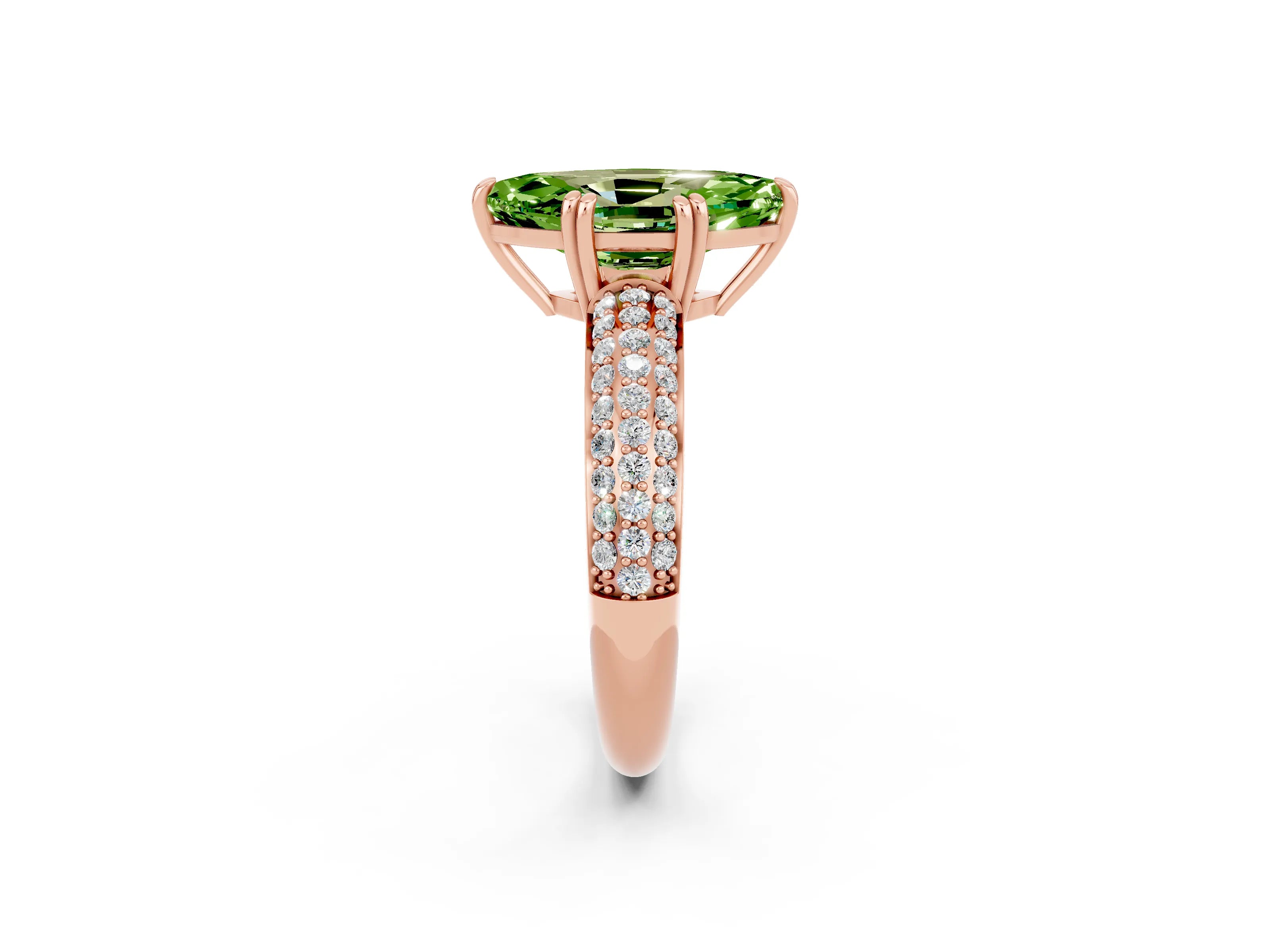 Rose gold Marquise Cut Cut Diamond Milgrain Marquise Band with Prong Setting_2