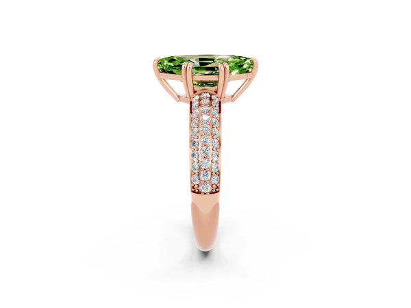 Rose gold Marquise Cut Cut Diamond Milgrain Marquise Band with Prong Setting