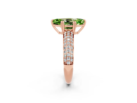 Rose gold Marquise Cut Cut Diamond Milgrain Marquise Band with Prong Setting_2