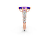 Rose gold Marquise Cut Cut Diamond Milgrain Marquise Band with Prong Setting_2