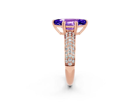 Rose gold Marquise Cut Cut Diamond Milgrain Marquise Band with Prong Setting_2