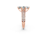 Rose gold Marquise Cut Cut Diamond Milgrain Marquise Band with Prong Setting_2