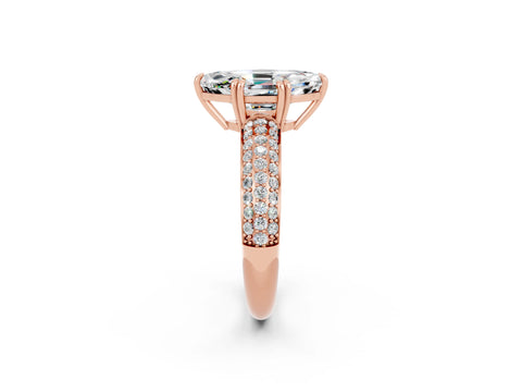 Rose gold Marquise Cut Cut Diamond Milgrain Marquise Band with Prong Setting_2