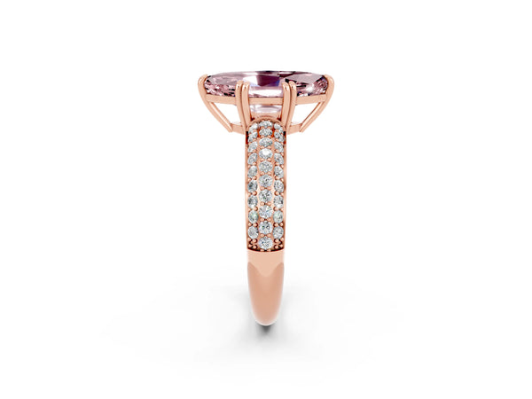 Rose gold Marquise Cut Cut Diamond Milgrain Marquise Band with Prong Setting