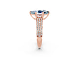 Rose gold Marquise Cut Cut Diamond Milgrain Marquise Band with Prong Setting_2