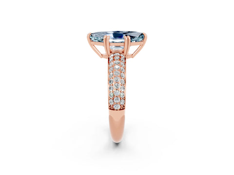 Rose gold Marquise Cut Cut Diamond Milgrain Marquise Band with Prong Setting_2