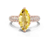 Rose gold Marquise Cut Cut Diamond Milgrain Marquise Band with Prong Setting